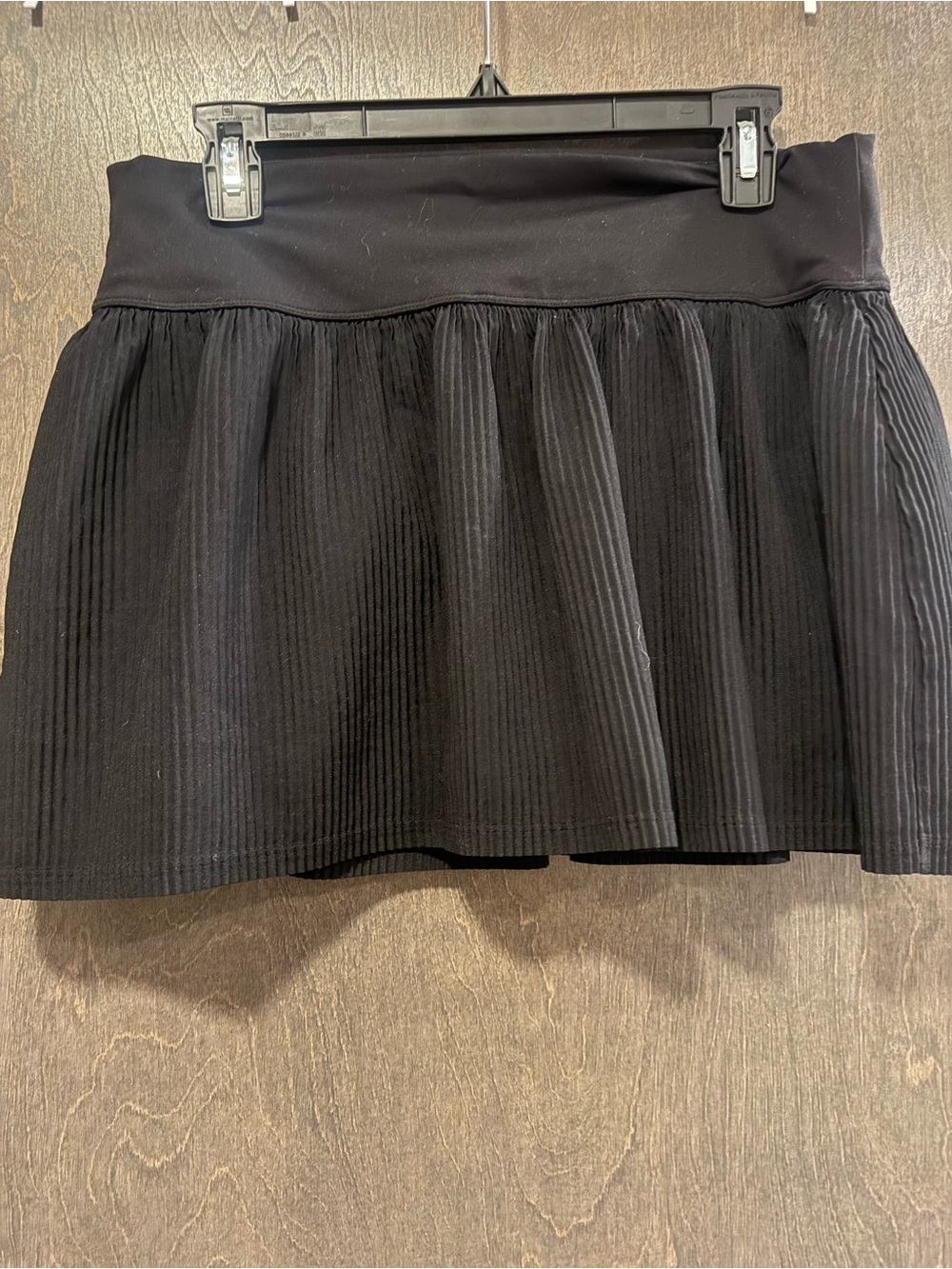 Black Pleated Athletic Mini Skirt